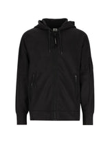 CP COMPANY felpa in pile con cappuccio Nero