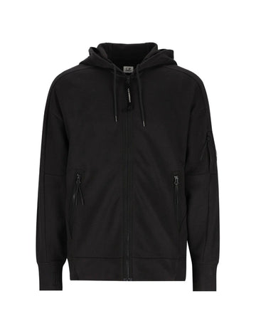felpa in pile con cappuccio RCCMSS716M 005086W 999 BLACK CP COMPANY 
