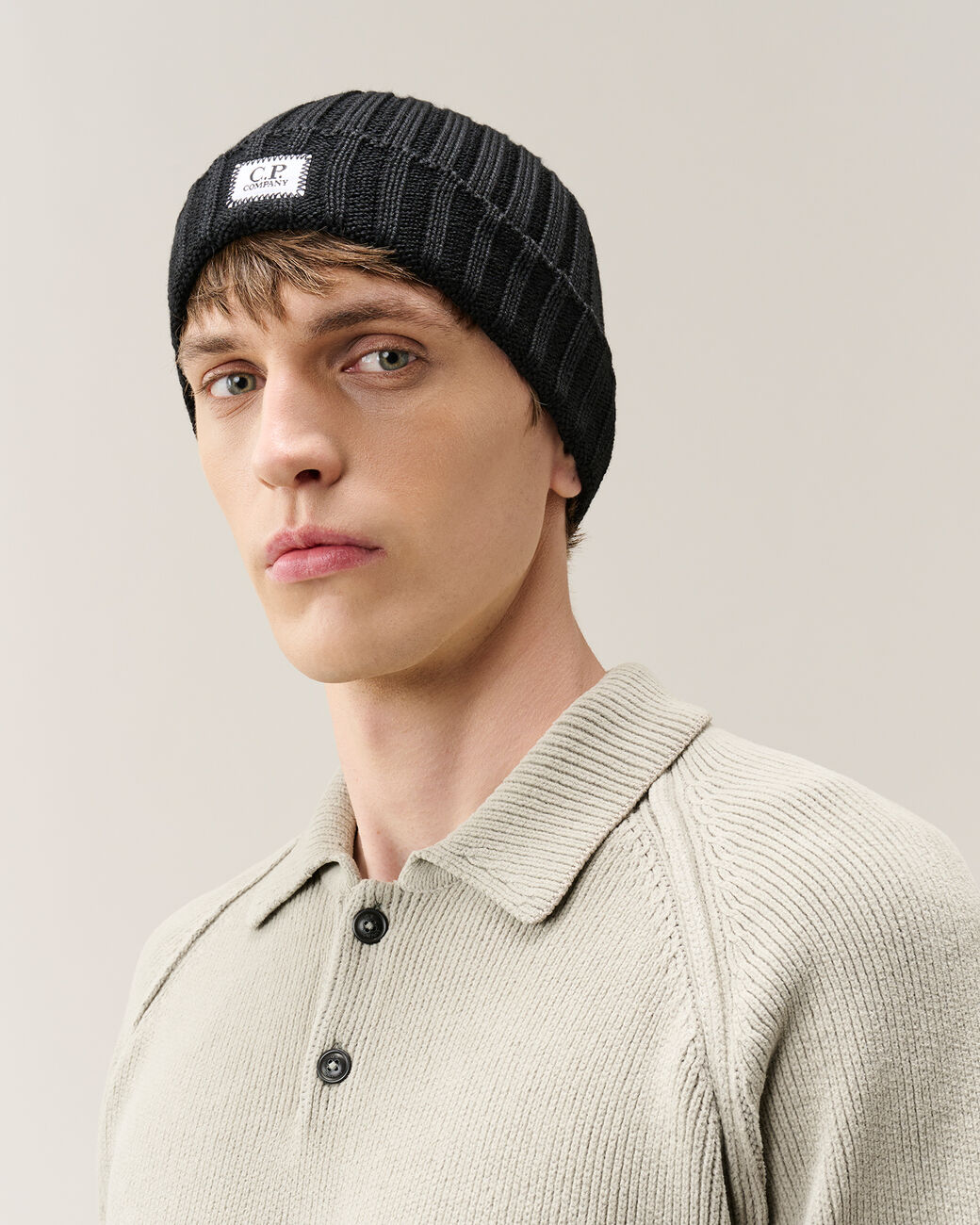 cappello lens beanie RFCMAC738A 005509A 999 BLACK CP COMPANY 
