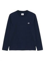 CP COMPANY KIDS t-shirt con logo maniche lunghe Blu
