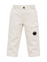 CP COMPANY KIDS pantalone cargo con lente iconica Bianco