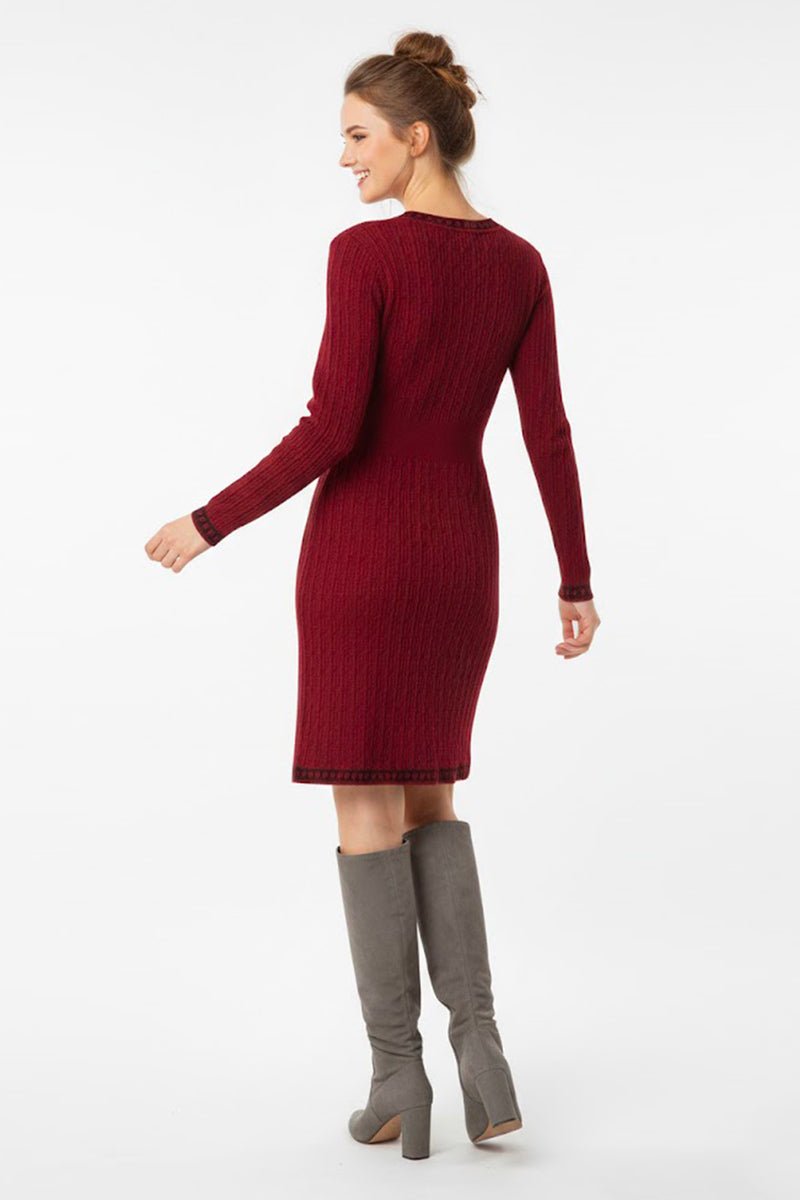 Abito corto in maglia A612010 70 BORDEAUX DERHY 