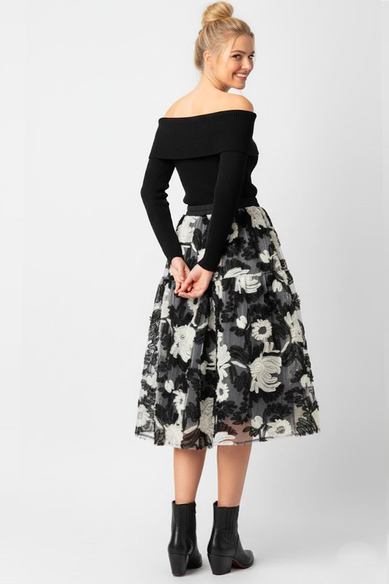 maglione con spalle scoperte A640022 6 NOIR DERHY 