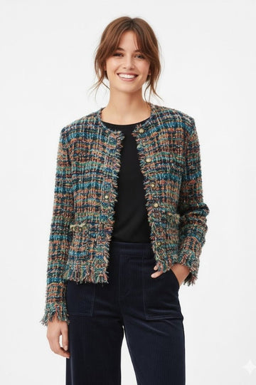 giacca in tweed A645023 5 VERT DERHY 