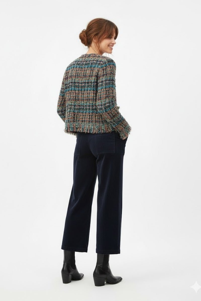 giacca in tweed A645023 5 VERT DERHY 