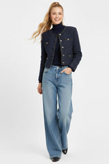 DERHY giacca corta in tweed Blu