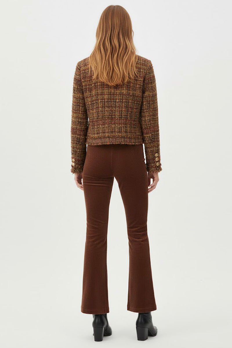 giacca marrone in tweed A685023 10 MARRON DERHY 