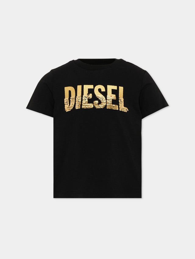 t-shirt con pailettes logo J02932 KYA2M K900 DIESEL 