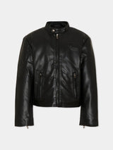 DIESEL giubbino in ecopelle Nero