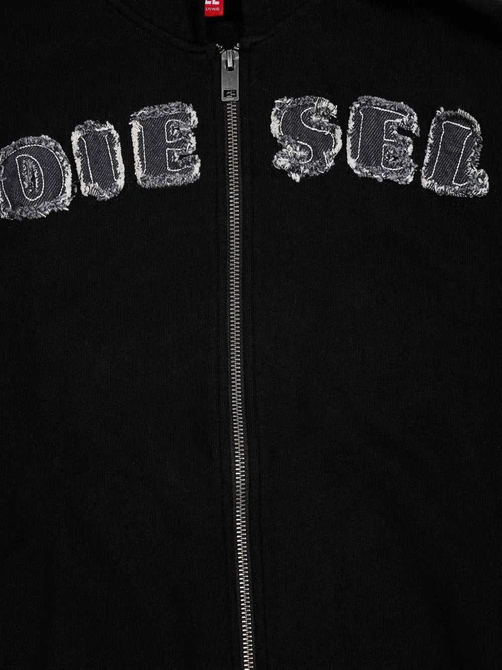 felpa full zip con logo applicato J02986 0GEAD K900 DIESEL 