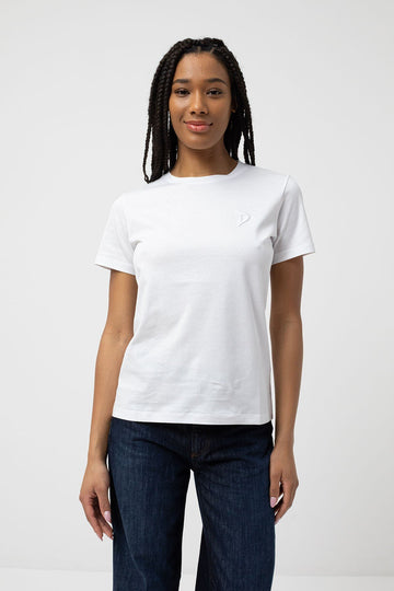 t-shirt con ricamo logo petto DS090JF0271DNC0 000 DONDUP 