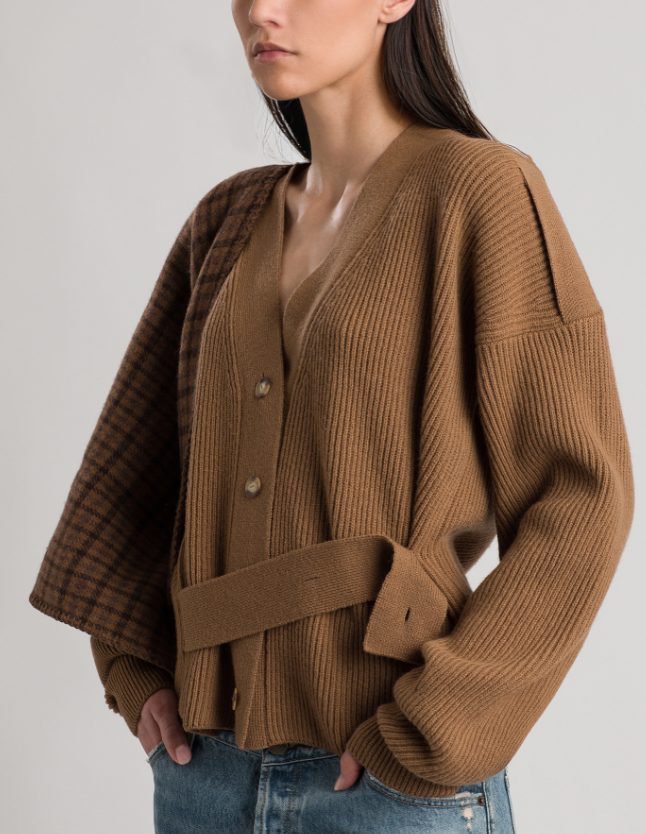 cardigan regular in costa inglese DT455M00988D002 728 DONDUP 