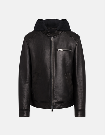 giacca biker in pelle UJ977PL0707UXXX 999 DONDUP 