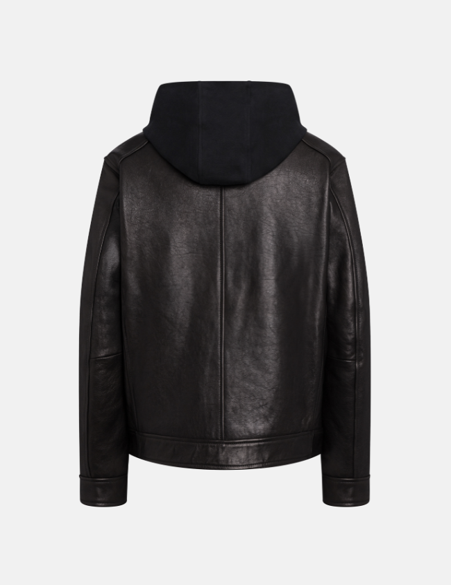 giacca biker in pelle UJ977PL0707UXXX 999 DONDUP 