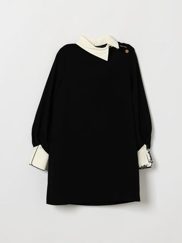 abtio in crepe con dettagli camicia e ricamo EFAB695 GA022 N100 ELISABETTA FRANCHI 