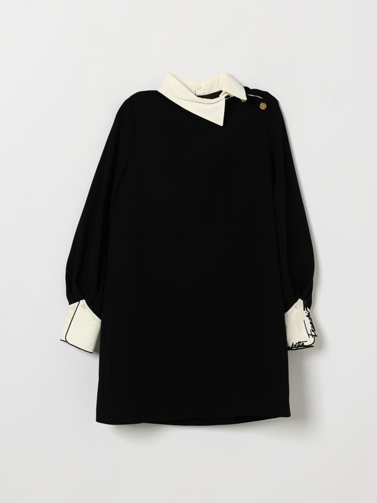 abtio in crepe con dettagli camicia e ricamo EFAB695 GA022 N100 ELISABETTA FRANCHI 