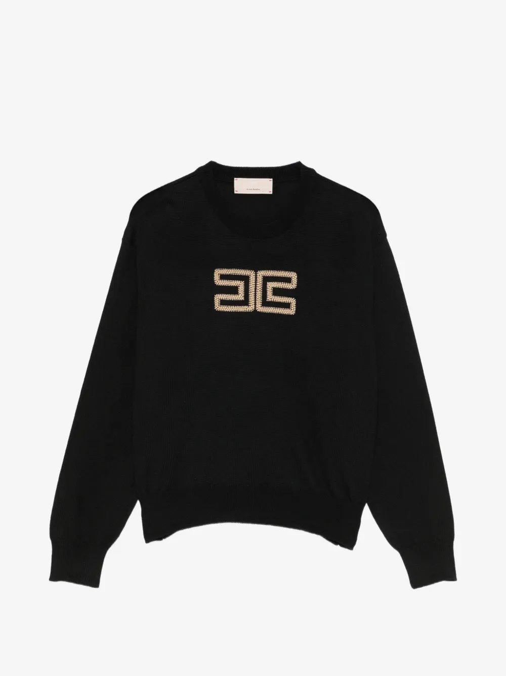 maglia con ricamo logo perline EFMA207 FL151 N000 ELISABETTA FRANCHI 