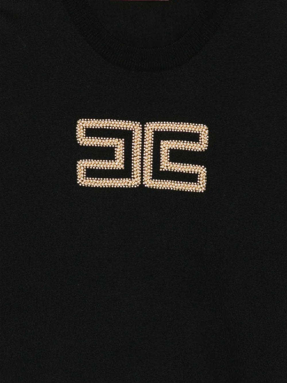 maglia con ricamo logo perline EFMA207 FL151 N000 ELISABETTA FRANCHI 