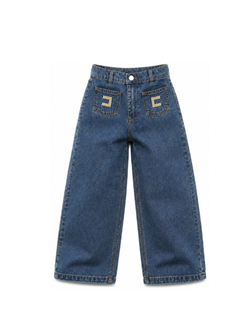 jeans in denim con logo EFPA325 DF011 4039 ELISABETTA FRANCHI 