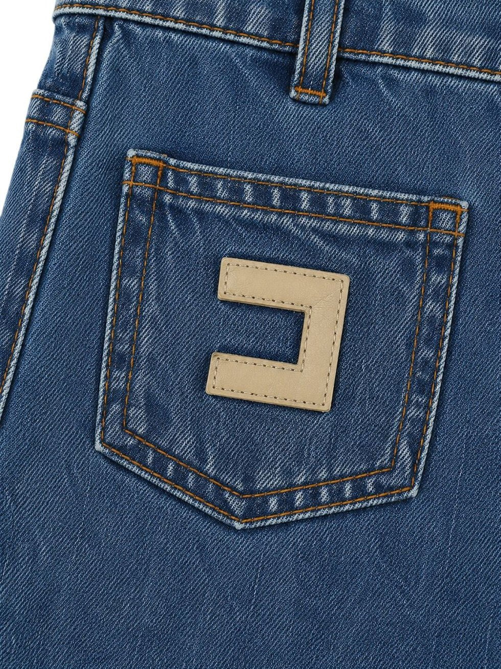 jeans in denim con logo EFPA325 DF011 4039 ELISABETTA FRANCHI 