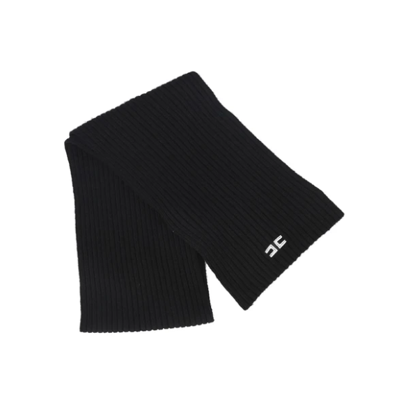sciarpa in maglia a coste con ricamo EFSC007 FL143 N101 ELISABETTA FRANCHI 