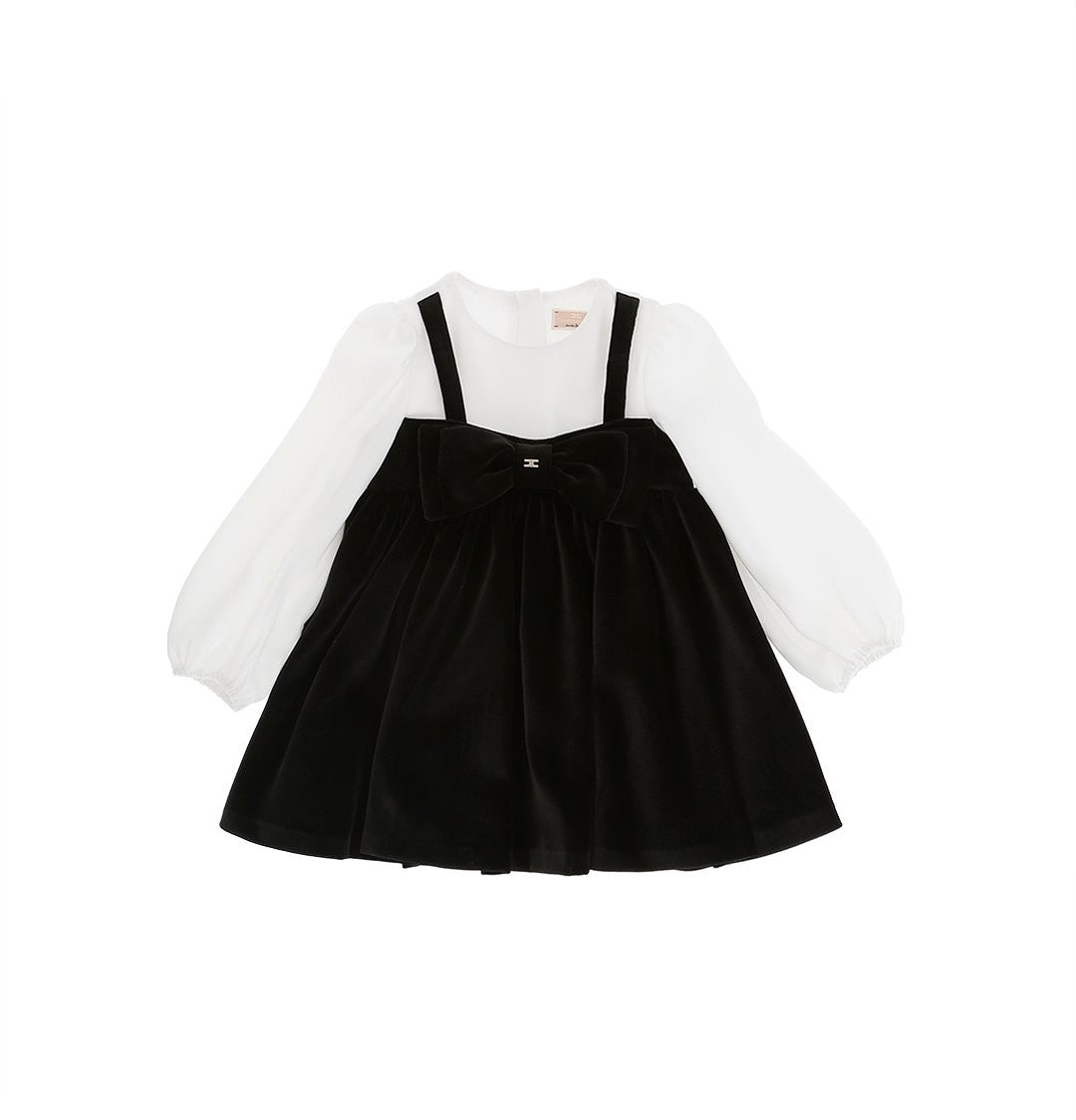 abito in velluto con fiocco EGAB246 VE018 N077 ELISABETTA FRANCHI 