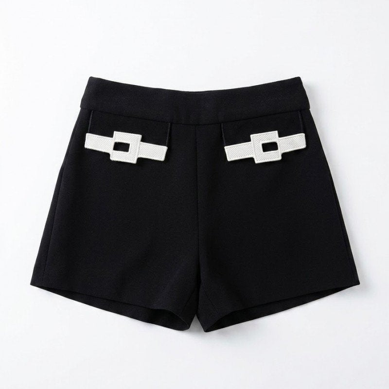 bermuda in crepe con pattine EGBE034 GA022 N101 ELISABETTA FRANCHI 