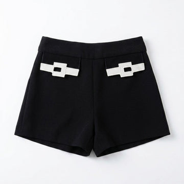bermuda in crepe con pattine EGBE034 GA022 N101 ELISABETTA FRANCHI 