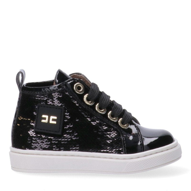 sneakers alta con pailettes F1A9 E0659 NERO ELISABETTA FRANCHI 