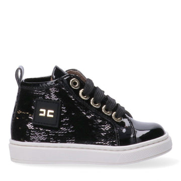 sneakers alta con pailettes F1A9 E0659 NERO ELISABETTA FRANCHI 