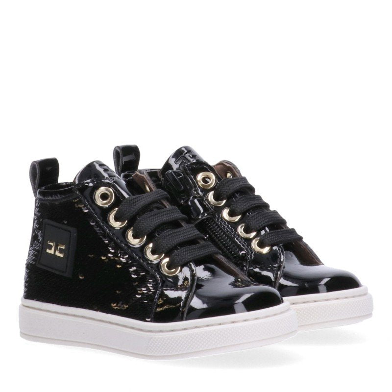 sneakers alta con pailettes F1A9 E0659 NERO ELISABETTA FRANCHI 