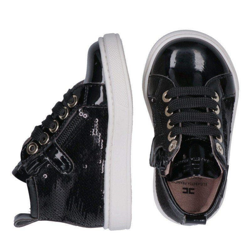 sneakers alta con pailettes F1A9 E0659 NERO ELISABETTA FRANCHI 