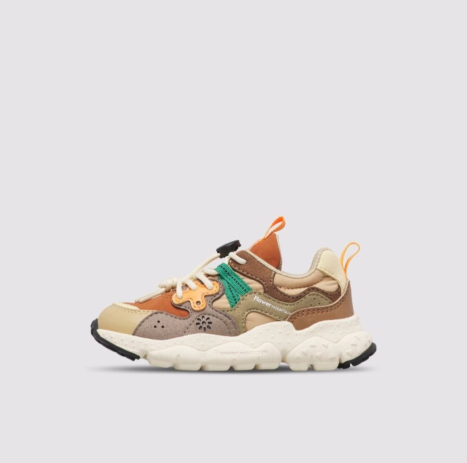 sneakers yamano 3 junior YAMANO 3 JUNIOR CUOIO TAUPE BROWN FLOWER MOUNTAIN 