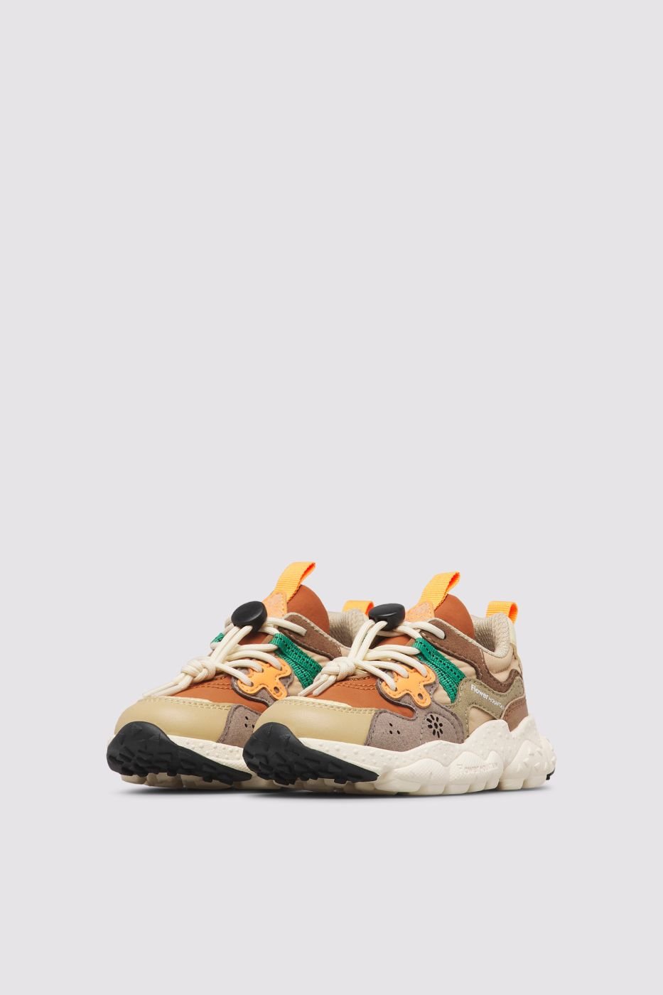 sneakers yamano 3 junior YAMANO 3 JUNIOR CUOIO TAUPE BROWN FLOWER MOUNTAIN 