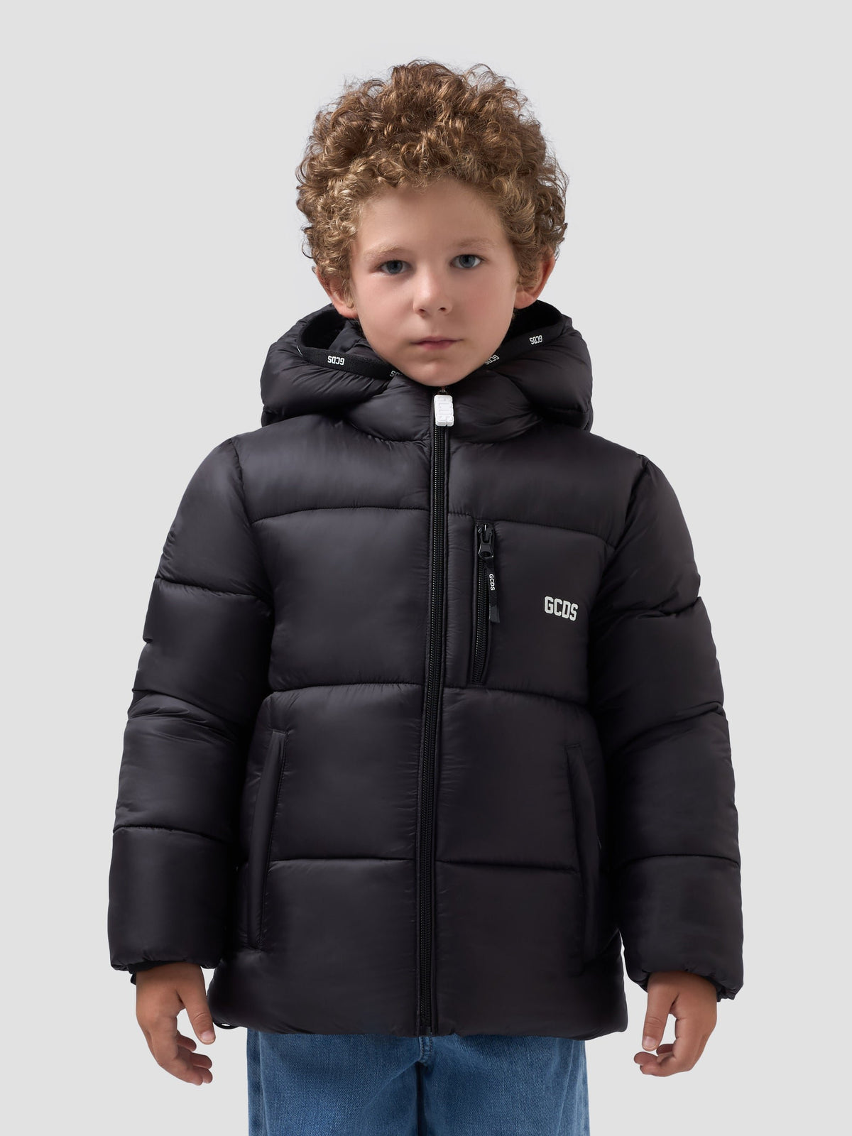 giubbino con logo nero C2BJQA614T340 999A GCDS 