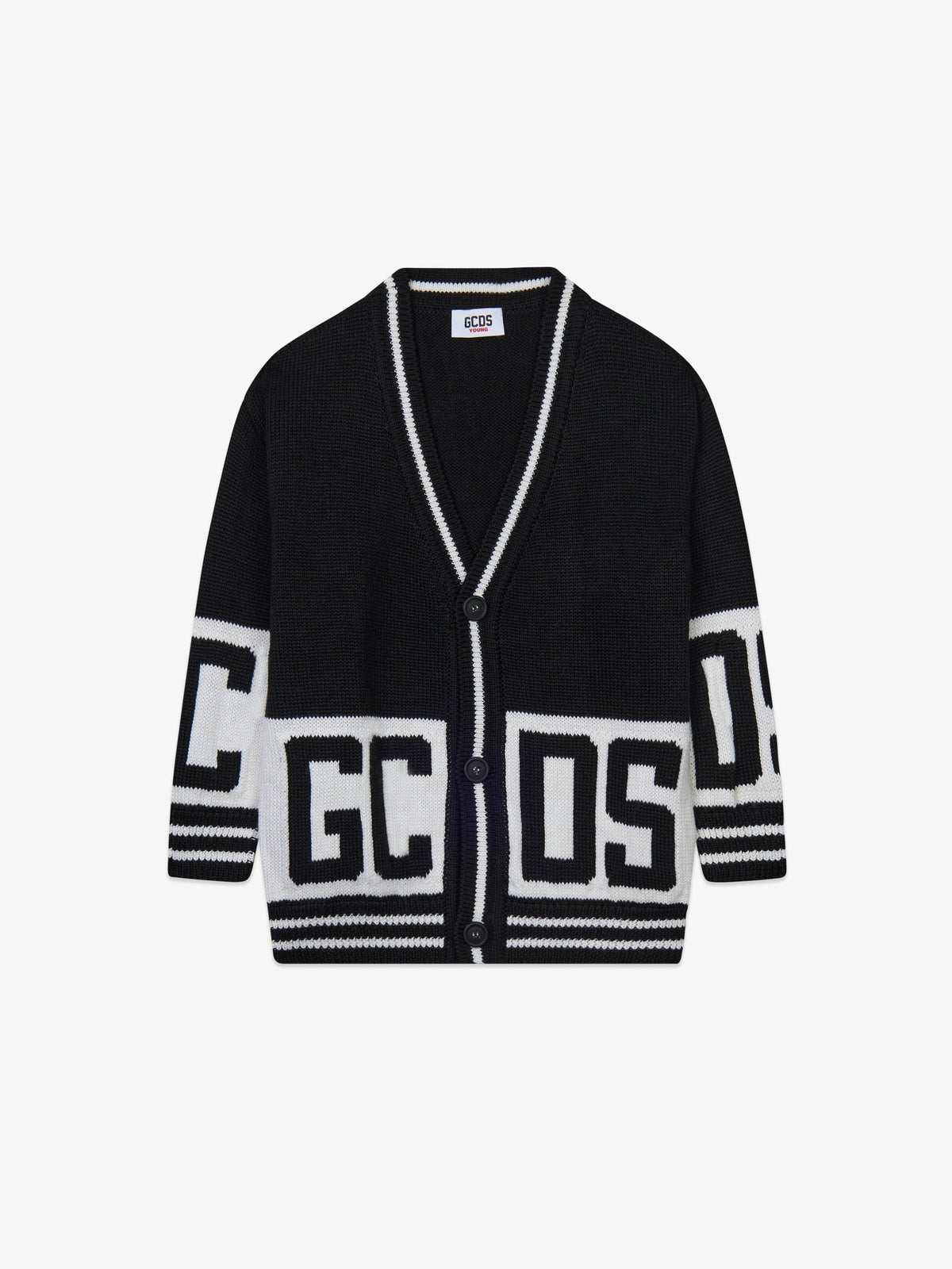 cardigan over con banda logata C2BJQF590K347 999A GCDS 