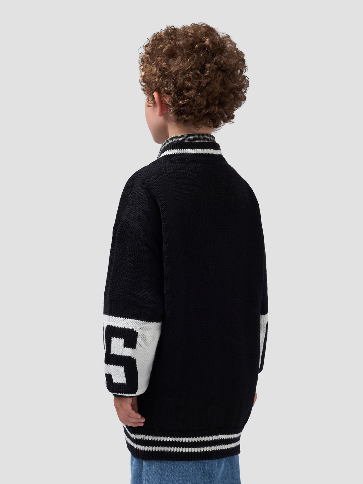 cardigan over con banda logata C2BJQF590K347 999A GCDS 