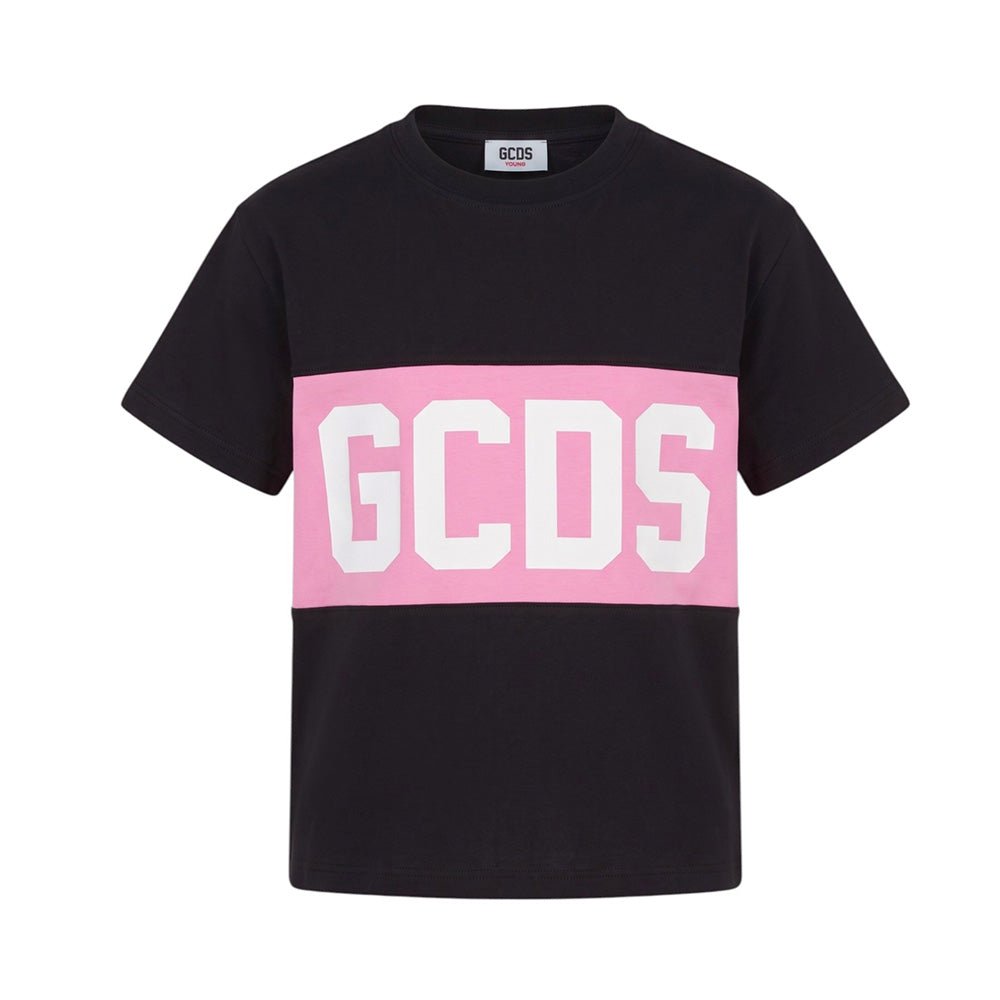 t-shirt con banda logata Z0GJQC585J105 999P GCDS 