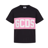 GCDS t-shirt con banda logata Nero
