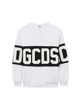 GCDS felpa girocollo con band logo Bianco