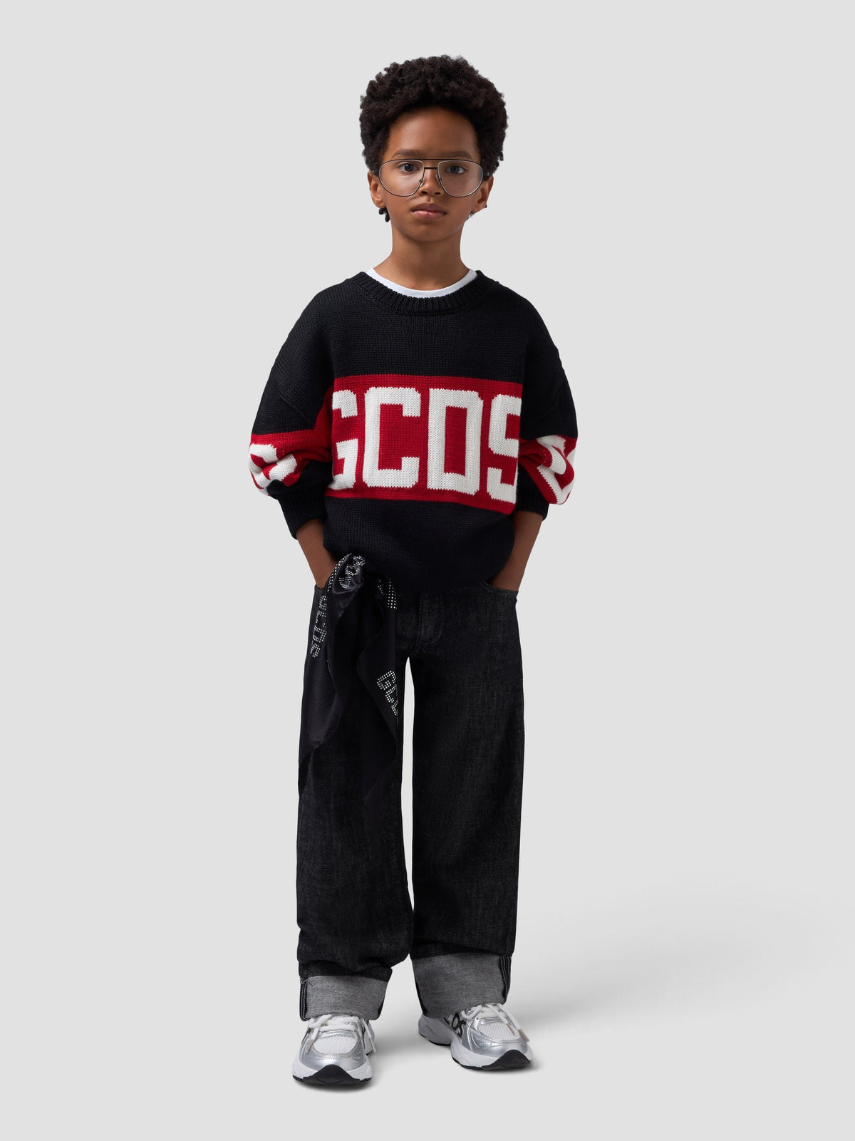 maglione girocollo in lana Z0UJQF621K347 999R GCDS 