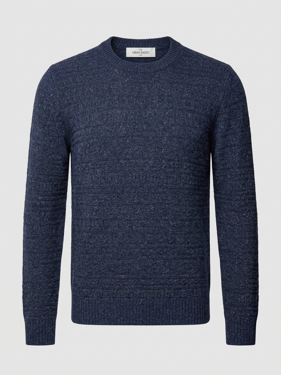 maglia girocollo aran punto link 23131 25026 597 GRAN SASSO 