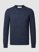 GRAN SASSO maglia girocollo aran punto link Blu