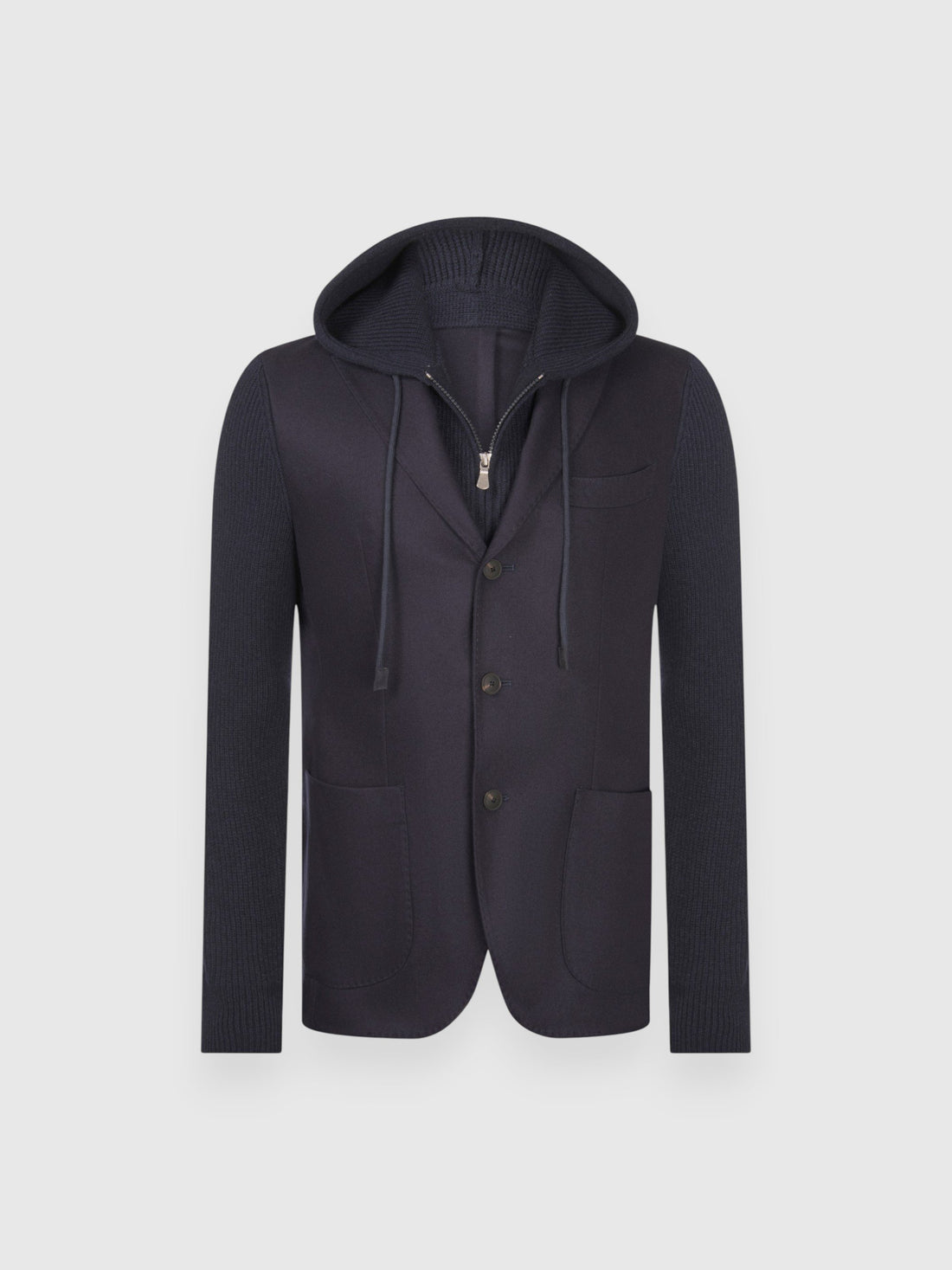 giacca con cappuccio super geelong e flanella 23133 51320 598 GRAN SASSO 