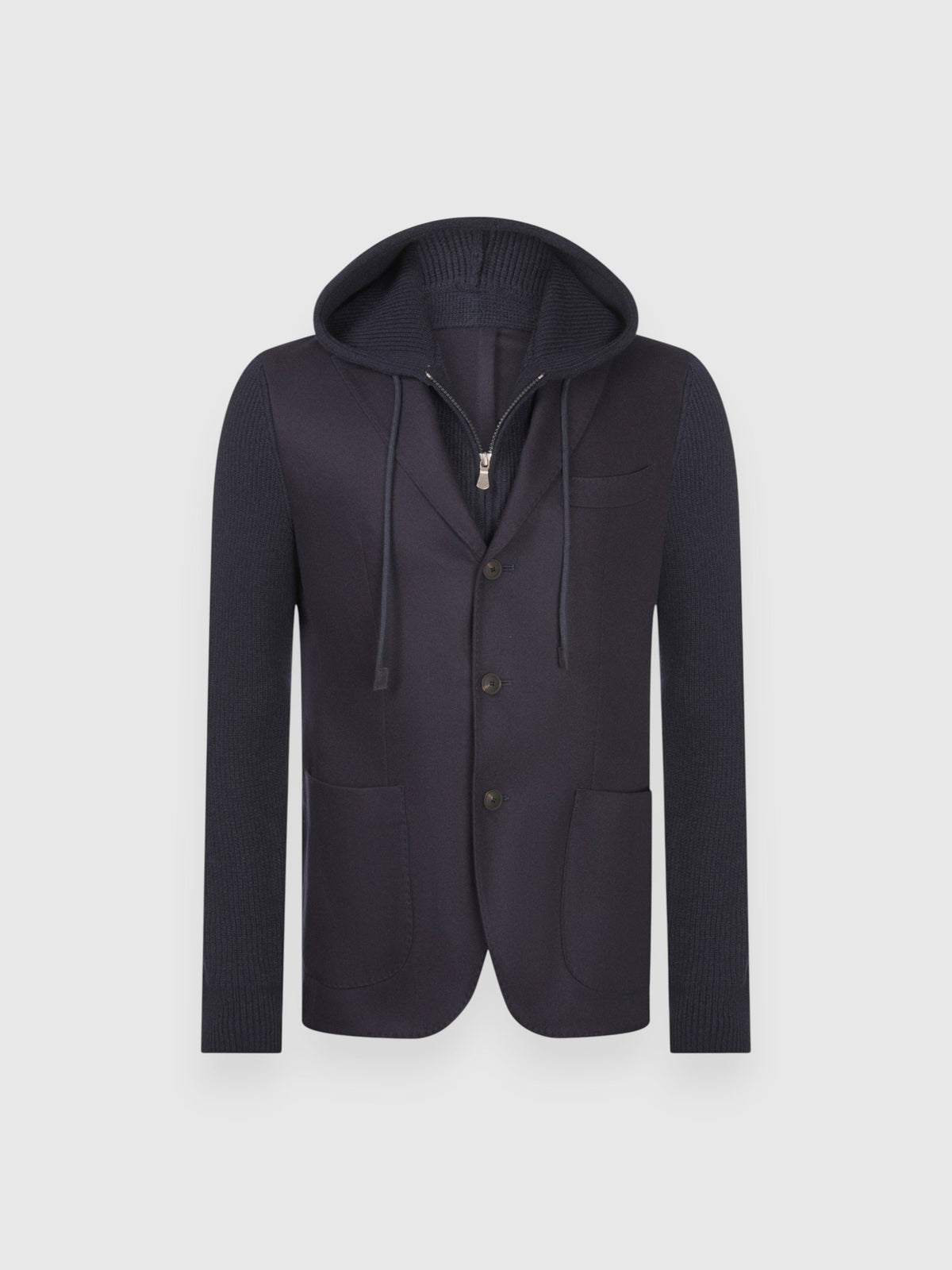 giacca con cappuccio super geelong e flanella 23133 51320 598 GRAN SASSO 