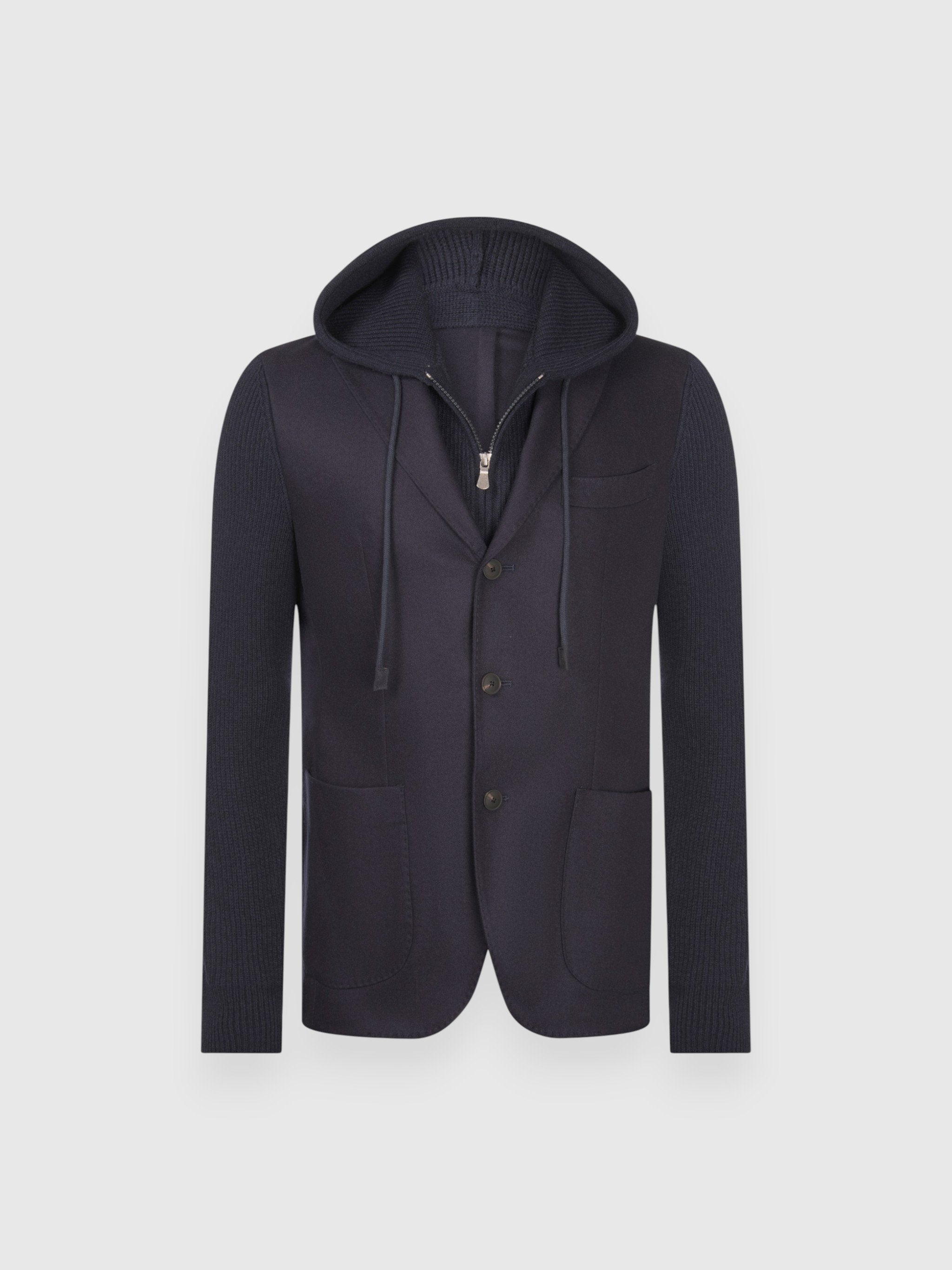 giacca con cappuccio super geelong e flanella 23133 51320 598 GRAN SASSO 