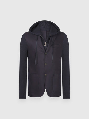 giacca con cappuccio super geelong e flanella 23133 51320 598 GRAN SASSO 
