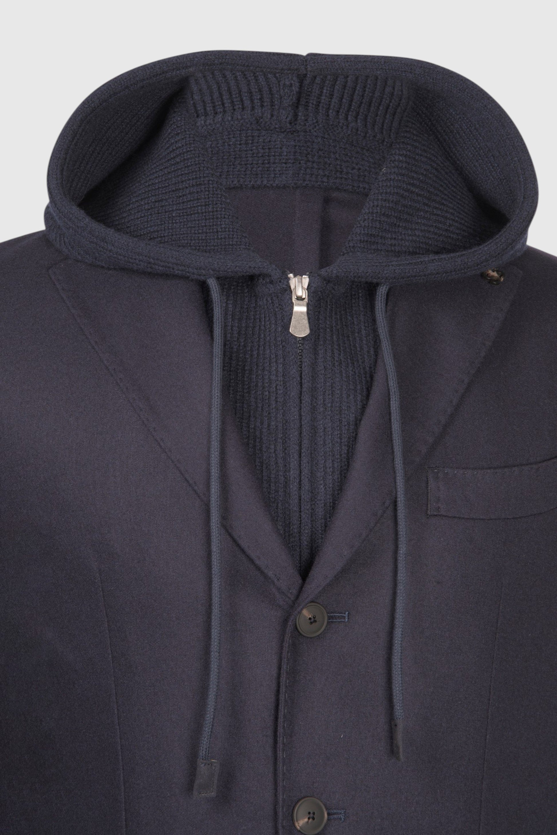 giacca con cappuccio super geelong e flanella 23133 51320 598 GRAN SASSO 