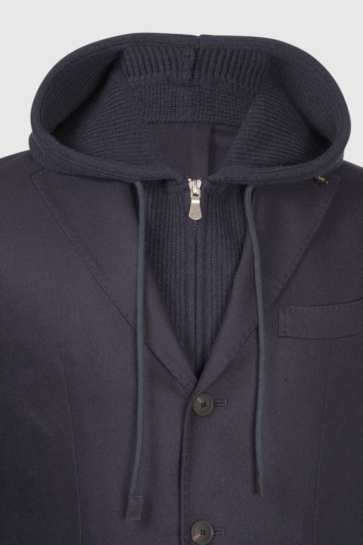 giacca con cappuccio super geelong e flanella 23133 51320 598 GRAN SASSO 