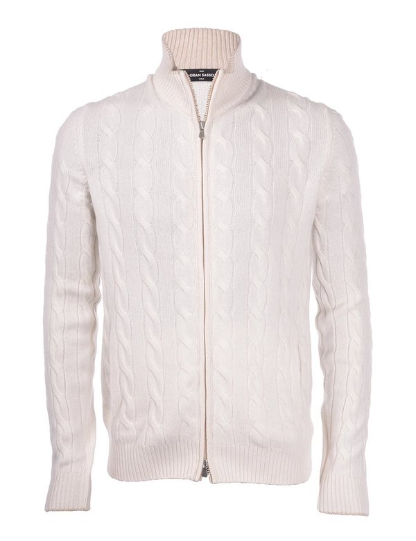 cardigan full zip in lana e cashmere 23161 19672 001 GRAN SASSO 